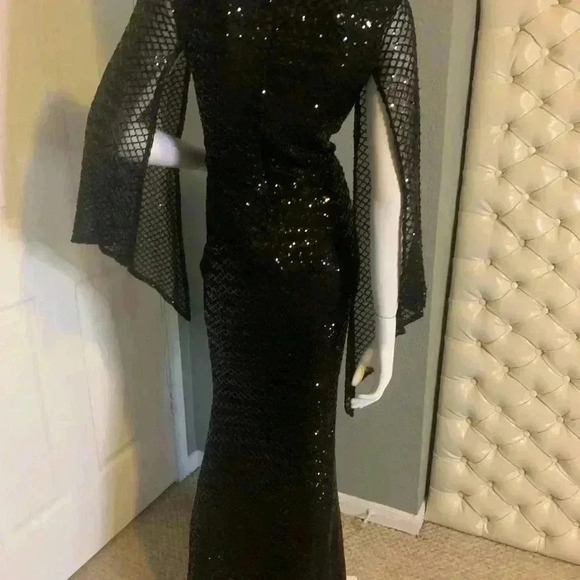 Miss ORD Plus Mermaid Black Sequin Evening Dress Size Large - Picture 4 of 12